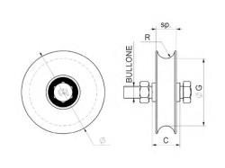 RUEDA PARA PUERTAS CON RANURA EN 'Y' ART. 330Y 98 - Capacidad 200 Kg
